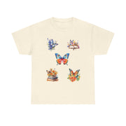 Butterfly Blossom Unisex Cotton Tee, Vibrant Nature Shirt, Gift for Nature Lovers, Spring Fashion Top, Garden Party Tee