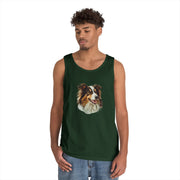 Dog Lover's Unisex Heavy Cotton Tank Top - Cute Pet Art, Custom Gift for Dog Owners, Summer Casual Wear, Animal Lover Apparel