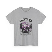 Montana Bear Graphic Tee | Unisex Heavy Cotton Tee, Adventure Shirt, Nature Lover Gift, Hiking Apparel, Travel Tee, Wilderness Wear, USA States Design