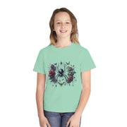 Gothic Spider Youth Tee - Cool Graphic Shirt for Teens, Alternative Fashion, Halloween Costume, Unique Gift, Everyday Wear