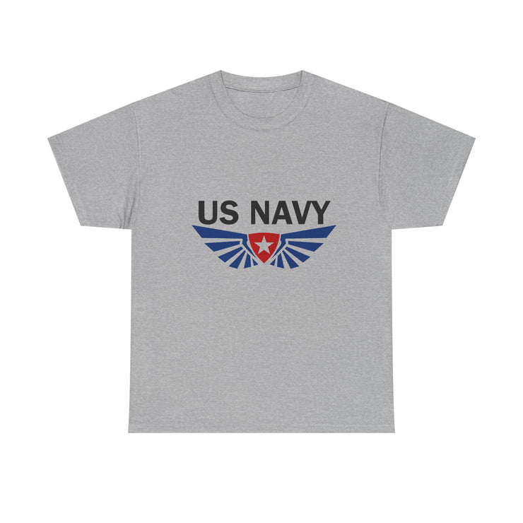 US Navy Winged Logo Unisex Heavy Cotton Tee, Military Apparel, Veteran Gift, Casual Wear, Patriotic Clothing, Gift for Him/Her