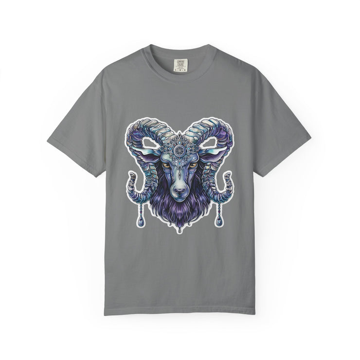 Mystical Ram Graphic Unisex T-shirt, Boho Tee, Astrology Shirt, Spiritual Gift, Festival Wear, Unique Graphic Tee