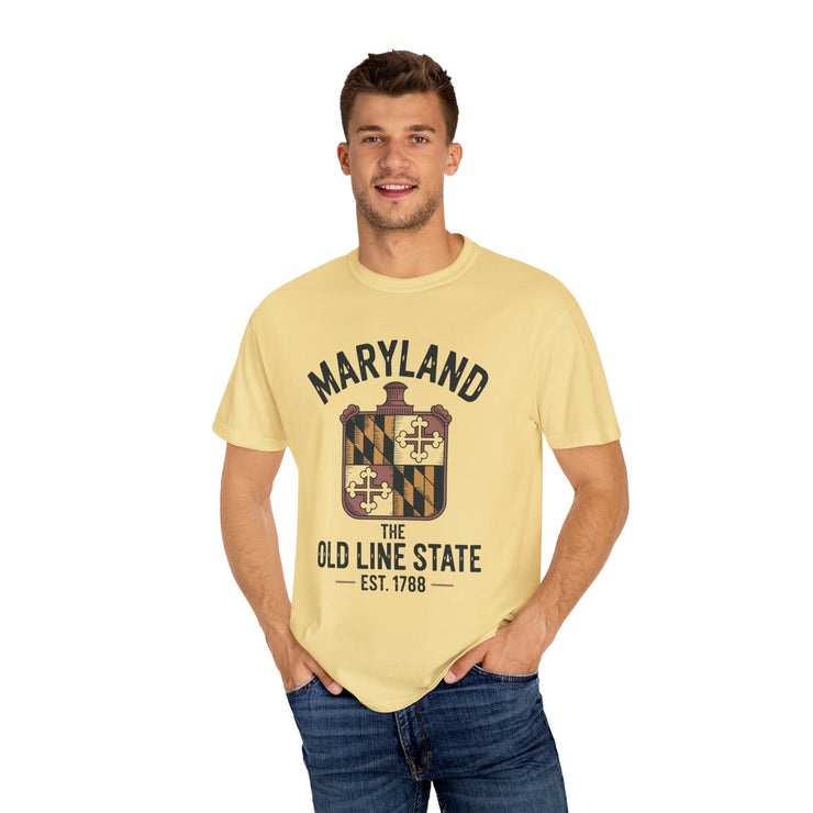 Maryland Pride Unisex Garment-Dyed T-shirt, Vintage Maryland Shirt, Maryland State Pride Tee, Gift for Marylanders, USA States Design