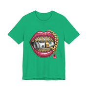 Glamorous Money Lips Tee, Trendy Graphic Shirt, Fashion Statement Tee, Gift for Her, Casual Streetwear