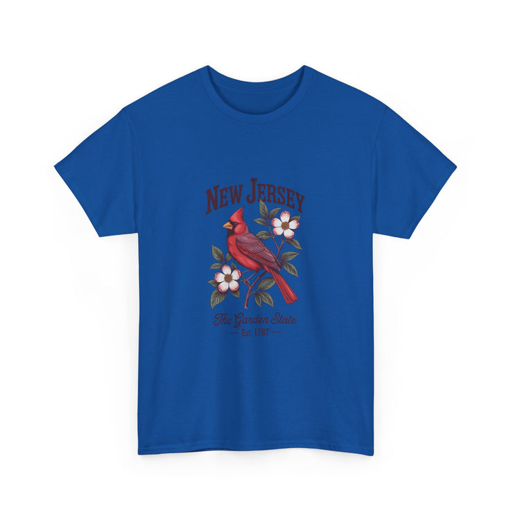 New Jersey Cardinal Tee, Vintage Style T-Shirt, Unisex Cotton Tee, Garden State Gift, Bird Lover Apparel, Casual Wear, USA States Design