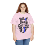 Unisex Skull American Flag Tee, Gym Shirt, Fitness Apparel, Workout Gift, Casual Wear, Patriotic Activewear