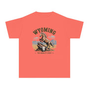 Wyoming Horse Youth Tee, Casual T-Shirt, Kids Graphic Tee, USA States Design, Horse Lover Gift, State Pride Apparel