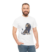 Majestic Lion Unisex Heavy Cotton Tee, Animal Lover Shirt, Eco-Friendly Gift, Casual Wear, Wildlife T-Shirt, Birthday Apparel