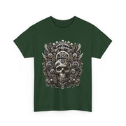 Gothic Skull Tee - Unisex Heavy Cotton T-Shirt, Unique Graphic Shirt, Casual Wear, Edgy Fashion, Gift for Him/Her, Halloween Style