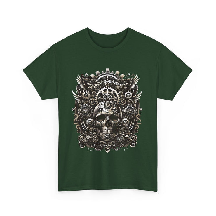 Gothic Skull Tee - Unisex Heavy Cotton T-Shirt, Unique Graphic Shirt, Casual Wear, Edgy Fashion, Gift for Him/Her, Halloween Style