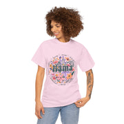 Floral 'Mama' Unisex Heavy Cotton Tee, Perfect for Mother's Day, Gifts for Mom, Birthday Apparel,