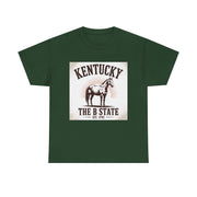 Kentucky Heritage Unisex Heavy Cotton Tee, Vintage Graphic Shirt, Horse Lover Gift, Authentic State Pride Apparel, Casual Everyday Wear, USA States Design