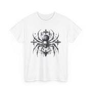 Gothic Spider Tee - Unisex Heavy Cotton Shirt for Halloween, Casual Wear, Unique Gift, Alternative Fashion, Edgy Apparel