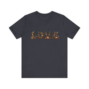 Love Typography Unisex Tee, Casual Love Shirt, Gift for Her, Heartfelt Tee, Valentine's Day Gift, Halloween Design