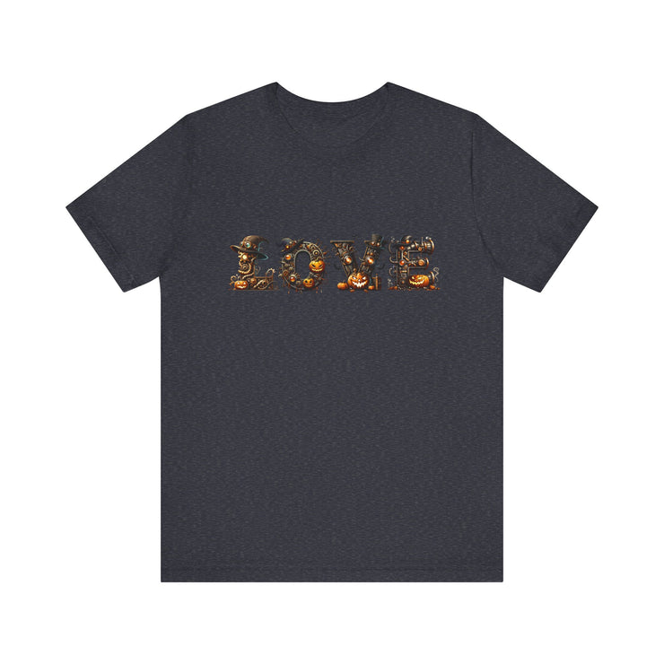 Love Typography Unisex Tee, Casual Love Shirt, Gift for Her, Heartfelt Tee, Valentine's Day Gift, Halloween Design
