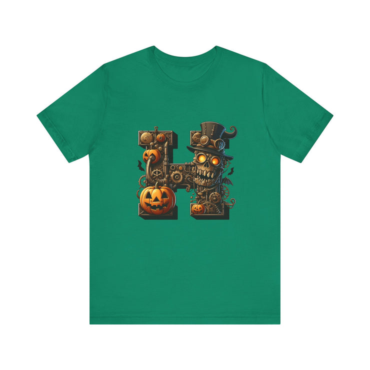 Halloween Themed Unisex Tee, Pumpkin Shirt, October Fest T-Shirt, Scary Skull Top, Spooky Shirt, Ghoulish Fashion