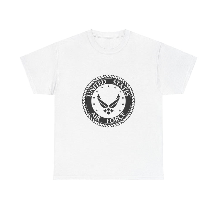 Unisex Heavy Cotton Tee with United States Air Force Design, Military Gifts, Veteran Apparel, Patriotic T-Shirt, Air Force Merchandise