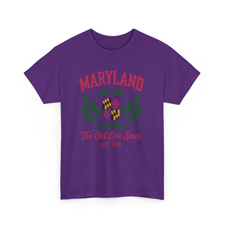 Maryland Heritage Tee | Unisex Cotton Shirt, Old Line State Apparel, Travel Souvenir, Gift for Maryland Lovers, Vintage Maryland Design,USA States Design