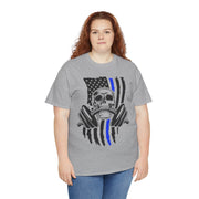 Unisex Skull American Flag Tee, Gym Shirt, Fitness Apparel, Workout Gift, Casual Wear, Patriotic Activewear