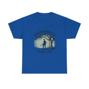Massachusetts Vintage Unisex Heavy Cotton Tee, Rustic State T-Shirt, Travel Souvenir, Casual Wear, Gift for Locals and Tourists