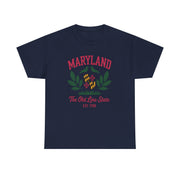 Maryland Heritage Tee | Unisex Cotton Shirt, Old Line State Apparel, Travel Souvenir, Gift for Maryland Lovers, Vintage Maryland Design,USA States Design