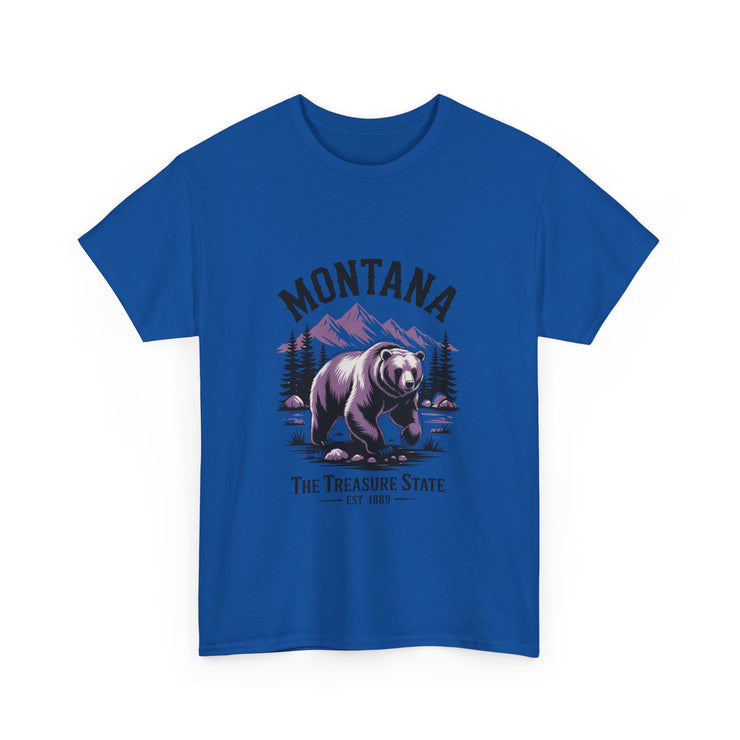 Montana Bear Graphic Tee | Unisex Heavy Cotton Tee, Adventure Shirt, Nature Lover Gift, Hiking Apparel, Travel Tee, Wilderness Wear, USA States Design