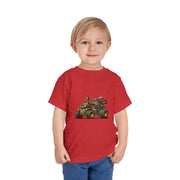 Toddler Short Sleeve Tee with Fun Vehicle Design, Birthday Gift, Kids' Fashion, Playtime Wear, Adventure Apparel