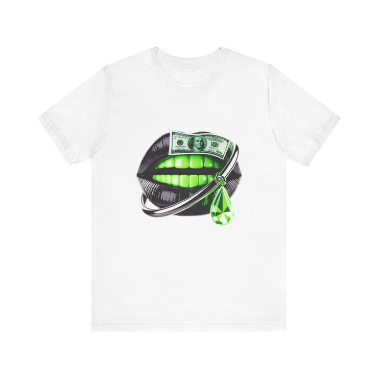 Green Glam Lip Graphic Tee | Unisex Jersey Short Sleeve Shirt, Fashion Tee, Trendy T-shirt, Gift for Her, Casual Wear