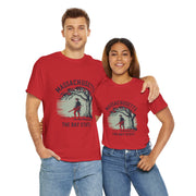 Massachusetts Vintage Unisex Heavy Cotton Tee, Rustic State T-Shirt, Travel Souvenir, Casual Wear, Gift for Locals and Tourists