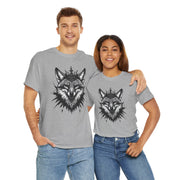 Wolf Head Graphic Unisex Heavy Cotton Tee, Cool Graphic Tee, Animal Lover Gift, Casual Summer Wear, Adventure T-Shirt