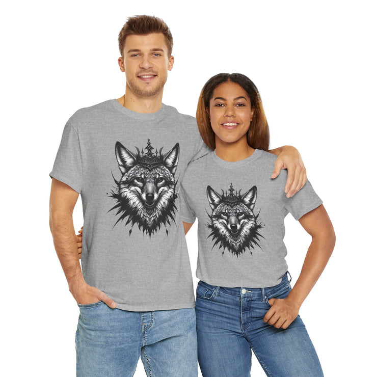 Wolf Head Graphic Unisex Heavy Cotton Tee, Cool Graphic Tee, Animal Lover Gift, Casual Summer Wear, Adventure T-Shirt