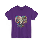 Bohemian Ram Heart Tee, Unisex Shirt, Festival Wear, Nature Lover Gift, Eco-Friendly Fashion, Gift for Him/Her