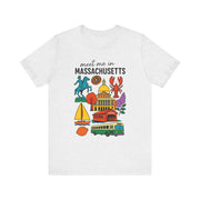 Meet Me in Massachusetts Tee - Unisex Jersey Short Sleeve Shirt, Massachusetts Travel T-Shirt, USA States Design