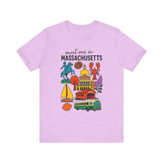 Meet Me in Massachusetts Tee - Unisex Jersey Short Sleeve Shirt, Massachusetts Travel T-Shirt, USA States Design