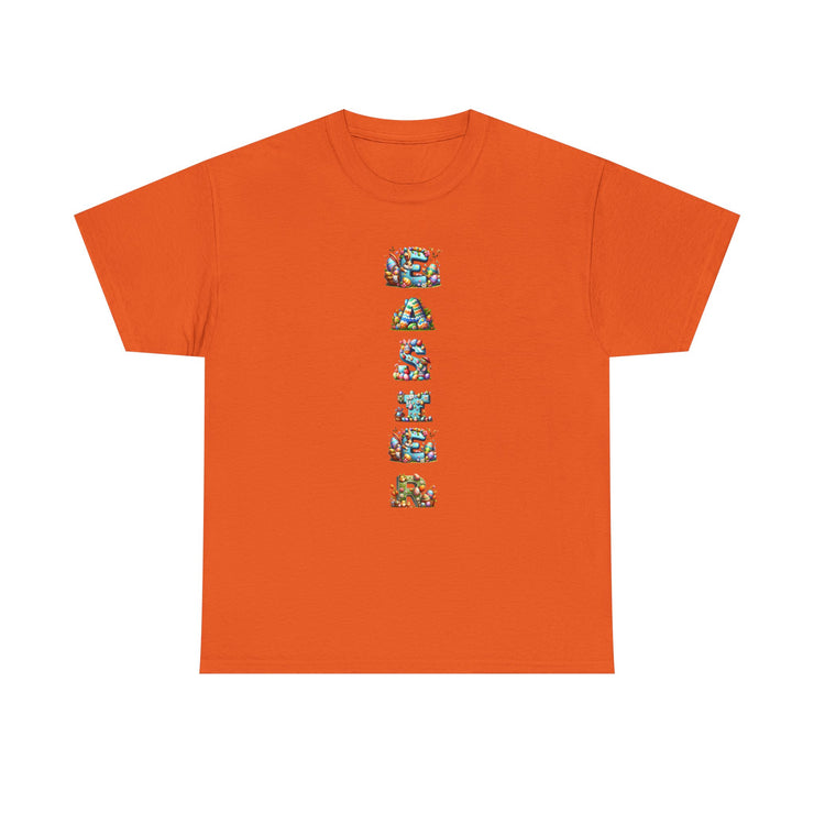 Colorful Cartoon Animal Unisex Heavy Cotton Tee - Gift for Animal Lovers, Cute T-Shirt for Kids & Adults, Fun Birthday, Casual Wear