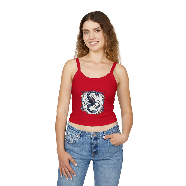 Lobster Print Women's Spaghetti Strap Tank Top | Beachwear, Summer Top, Casual Outfit, Gift for Seafood Lovers, Vacation