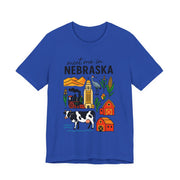 Nebraska Graphic Tee, Unisex Jersey Short Sleeve Tee, Souvenir Shirt, USA States Design