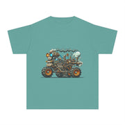 Youth Tee, Cool Graphic Shirt for Kids, Steam Engine Design, Perfect for Birthdays, Playtime, Fun Unique Gift