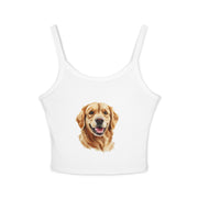 Golden Retriever Dog Lover's Spaghetti Strap Tank Top, Cute Pet Apparel, Gift for Dog Moms, Summer Top, Animal Lover Shirt