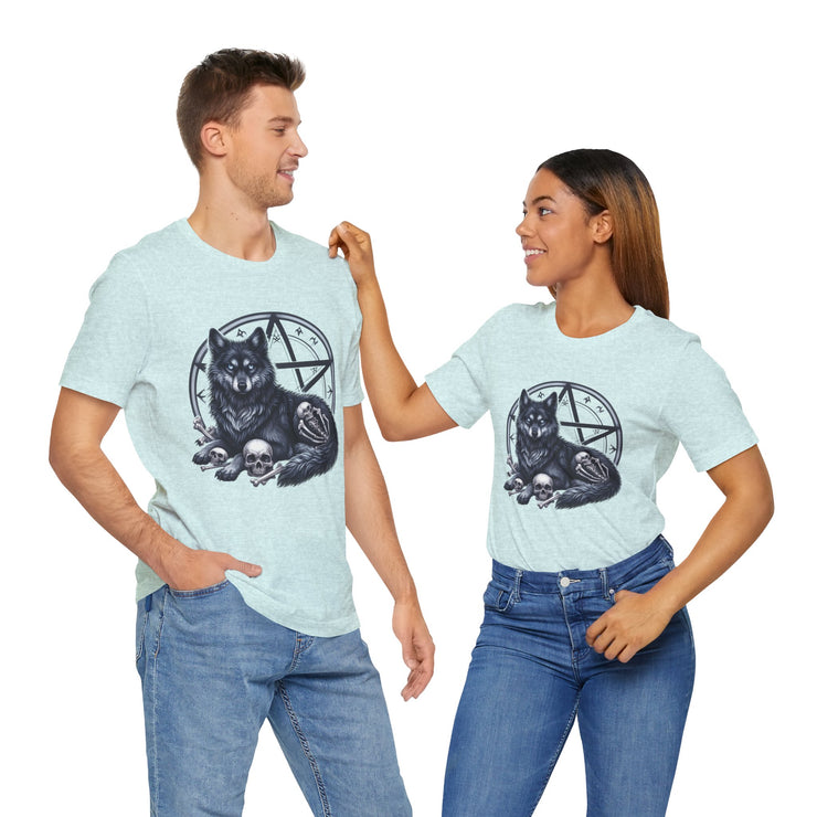 Gothic Wolf Tee | Unisex Graphic Shirt, Casual Outfit, Halloween Gift, Spooky Style, Animal Lover Apparel