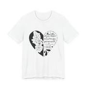 Heartfelt Floral Unisex Tee, Inspirational Shirt, Gift for Her, Motivational Apparel, Perfect for Birthdays, Everyday Wear