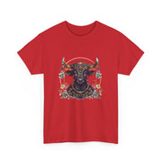 Boho Bull Graphic Tee | Unisex Heavy Cotton T-Shirt | Festival Wear, Gift for Nature Lovers, Casual Outfit, Animal Art