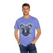 Mystical Ram Graphic Unisex T-shirt, Boho Tee, Astrology Shirt, Spiritual Gift, Festival Wear, Unique Graphic Tee