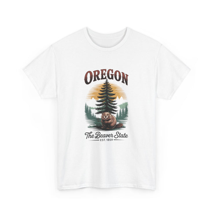Oregon Graphic Tee - Vintage Style Unisex Cotton T-Shirt, Great for Nature Lovers, Casual Wear, USA States Design