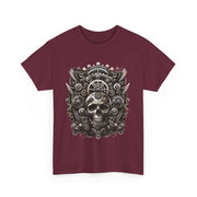 Gothic Skull Tee - Unisex Heavy Cotton T-Shirt, Unique Graphic Shirt, Casual Wear, Edgy Fashion, Gift for Him/Her, Halloween Style