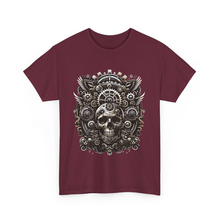 Gothic Skull Tee - Unisex Heavy Cotton T-Shirt, Unique Graphic Shirt, Casual Wear, Edgy Fashion, Gift for Him/Her, Halloween Style