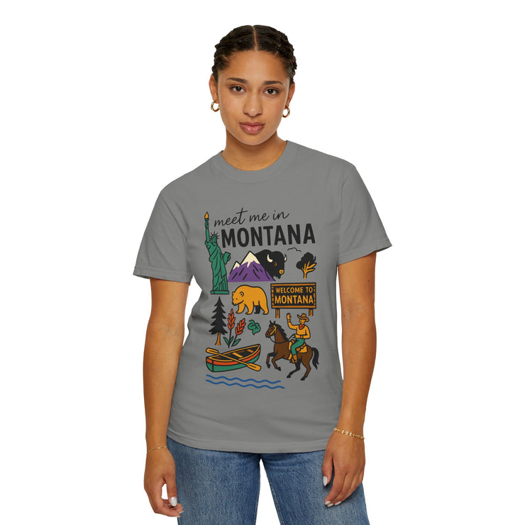 Cool Montana Graphic T-Shirt, Perfect for Travelers, Adventure Lovers, USA States Design
