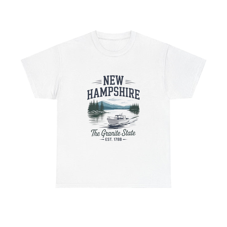 New Hampshire Adventure Tee - Unisex Heavy Cotton Tee, Vintage State Shirt, Nature Lover Gift, USA States Design