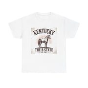 Kentucky Heritage Unisex Heavy Cotton Tee, Vintage Graphic Shirt, Horse Lover Gift, Authentic State Pride Apparel, Casual Everyday Wear, USA States Design