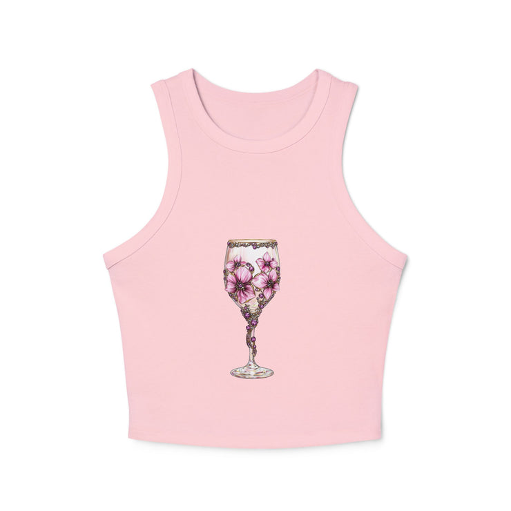 Floral Cocktail Tank Top, Women's Summer Top, Cute Crop Top, Beachwear, Party Outfit, Gift for Her